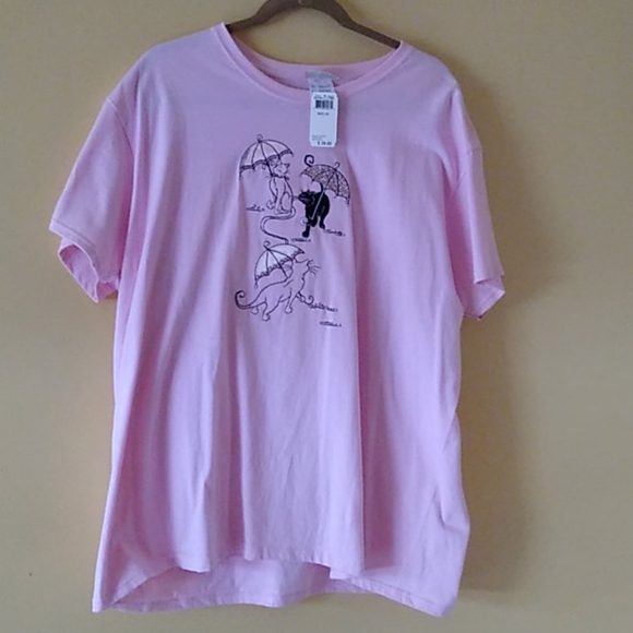 Pink Kitty T shirt by Top Stitch .
